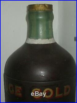 1890 MOXIE Nerve Food Store Counter DISPLAY Composition BOTTLE 36tall sign rare