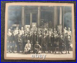 1910s mounted photo BOY SCOUTS store display rare image BSA uniform kids patch