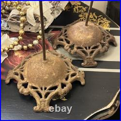 1920s Rare Pair Antique Cast Iron Metal Hat Stand General Store Display