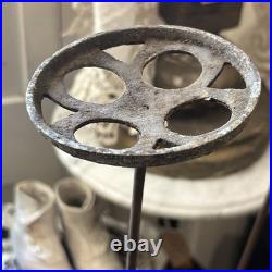 1920s Rare Pair Antique Cast Iron Metal Hat Stand General Store Display