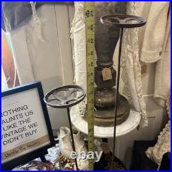 1920s Rare Pair Antique Cast Iron Metal Hat Stand General Store Display