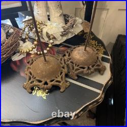 1920s Rare Pair Antique Cast Iron Metal Hat Stand General Store Display