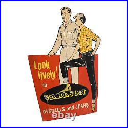 1940'S Varlson Overalls & Jeans Advertising Cardboard Store Display. RARE! HTF