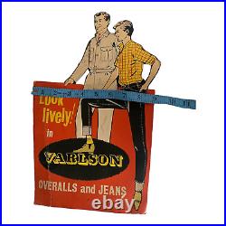 1940'S Varlson Overalls & Jeans Advertising Cardboard Store Display. RARE! HTF