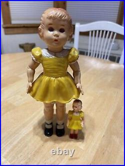 1950s Little Girl Dollhouse Miniature/and larger 9 Inch Doll Store Display-Rare