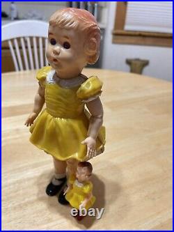 1950s Little Girl Dollhouse Miniature/and larger 9 Inch Doll Store Display-Rare