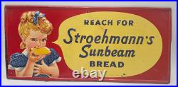 1950s Reach Stroehmann Sunbeam Bread Store Display Sign Rare Vintage Advertising