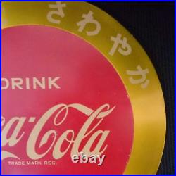 1960s Vintage Coca-Cola Tin Store Display Sign Round Diameter 11.8 Super Rare