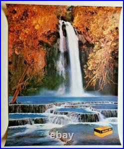 1970's Rare Kodak Film Transparent Store Display Ad Mylar Waterfall Scene 180