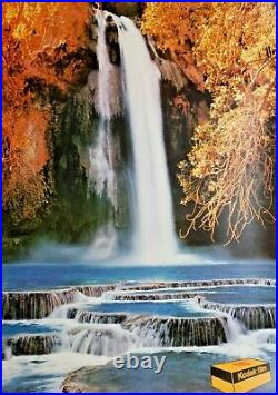 1970's Rare Kodak Film Transparent Store Display Ad Mylar Waterfall Scene 180