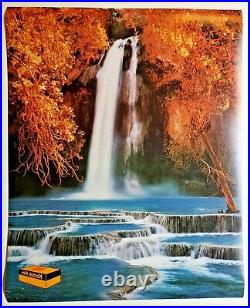 1970's Rare Kodak Film Transparent Store Display Ad Mylar Waterfall Scene 180