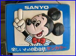 1970s Vintage SANYO Television SAN-Color Mickey Mouse Store Display Sign Rare