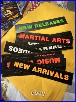 1980s Video Store Genre Sign Lot Display Rental VHS 80s VTG Vintage Rare