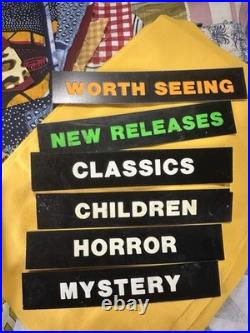 1980s Video Store Genre Sign Lot Display Rental VHS 80s VTG Vintage Rare