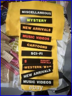 1980s Video Store Genre Sign Lot Display Rental VHS 80s VTG Vintage Rare