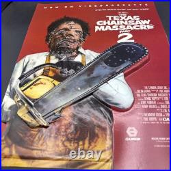 1986 Texas Chainsaw Massacre 2 Leatherface 3D VHS Video Store Promo Display RARE