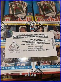 1989 Topps Football Grocery Store Display Case Bbce Fasc 6 Wax Boxes Very Rare