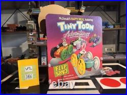 1990 RARE McDONALD'S HAPPY MEAL TINY TOON ADVENTURES FLIP CARS STORE DISPLAY