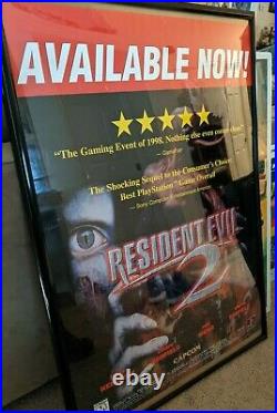 1998 Resident Evil 2 Game Poster RARE Capcom Sony PlayStation Store Display