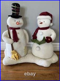 2003 Hallmark Store Display Jingle Pals Mr and Mrs Snowman Sings Plush XL Rare