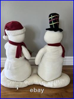 2003 Hallmark Store Display Jingle Pals Mr and Mrs Snowman Sings Plush XL Rare