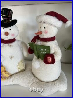 2003 Hallmark Store Display Jingle Pals Mr and Mrs Snowman Sings Plush XL Rare