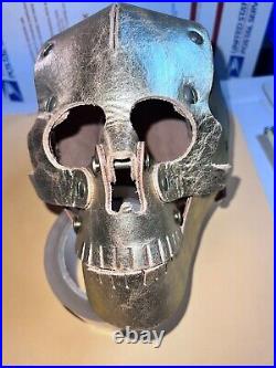 2016 RARE Heavy Eyes Memento Mori Leather Gold Skull Store Display
