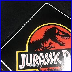 4x Vtg 1993 Jurassic Park Movie Hanging Display Signs Blockbuster Video RARE Set