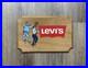70s Vintage Levi's Hand Painted Wooden Store Display Sign Advertisement Rare