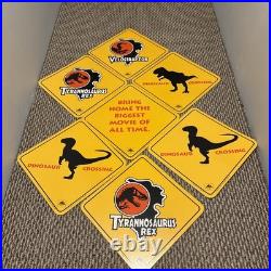 7x Vtg 1993 Jurassic Park Movie Hanging Display Signs Blockbuster Video RARE Set
