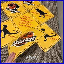 7x Vtg 1993 Jurassic Park Movie Hanging Display Signs Blockbuster Video RARE Set