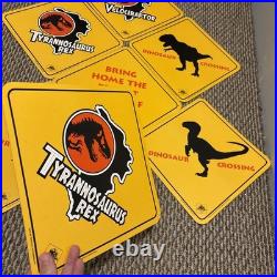 7x Vtg 1993 Jurassic Park Movie Hanging Display Signs Blockbuster Video RARE Set