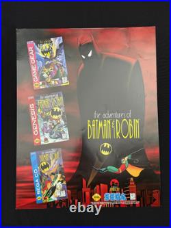 Adventures of Batman & Robin 1995 Sega Genesis Store Display Promo Poster RARE