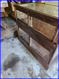 Antique 1910 General Store Mercantile Display Case Oak/Glass Original Rare