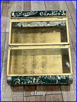 Antique BUNTE CANDY Store Display Advertising GENERAL STORE Tin & Glass RARE