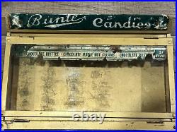Antique BUNTE CANDY Store Display Advertising GENERAL STORE Tin & Glass RARE