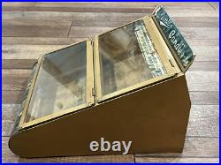 Antique BUNTE CANDY Store Display Advertising GENERAL STORE Tin & Glass RARE
