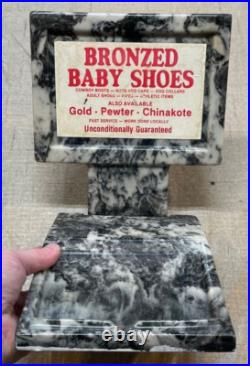 Antique Bronzed Baby Shoes Granite Store Display Decor Mercantile Rare