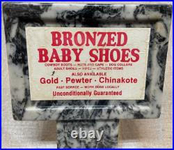 Antique Bronzed Baby Shoes Granite Store Display Decor Mercantile Rare