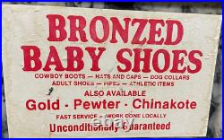Antique Bronzed Baby Shoes Granite Store Display Decor Mercantile Rare
