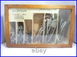 Antique Clinton Saftey Pin Box Full Store Display Rare