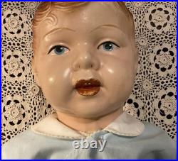 Antique Composition & Cloth Life Size Mannequin Store Display Baby Boy Doll Rare