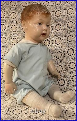 Antique Composition & Cloth Life Size Mannequin Store Display Baby Boy Doll Rare