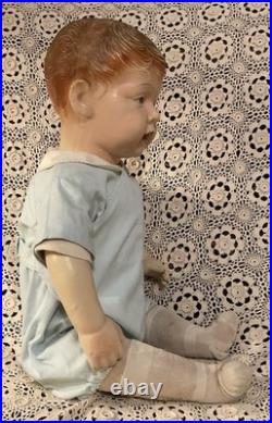 Antique Composition & Cloth Life Size Mannequin Store Display Baby Boy Doll Rare