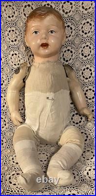 Antique Composition & Cloth Life Size Mannequin Store Display Baby Boy Doll Rare