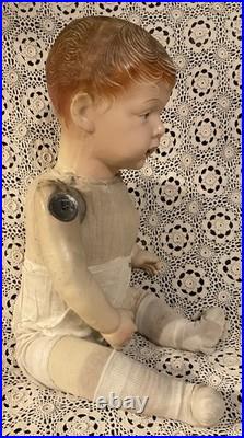 Antique Composition & Cloth Life Size Mannequin Store Display Baby Boy Doll Rare