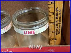 Antique Gillihams Candy Stick Glass Holder Jars In Wood Store Display Rare