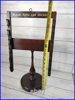 Antique Hickok Belts Buckles Store Countertop Display Dark Wood 1920s Rare