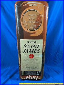 Antique Huge Advertising Metal Bottle Display St James Rhum Rare 57bar VTG sign
