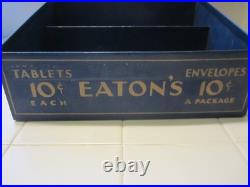 Antique Large Tin Counter Top Store Display Box Stand Blue Rare
